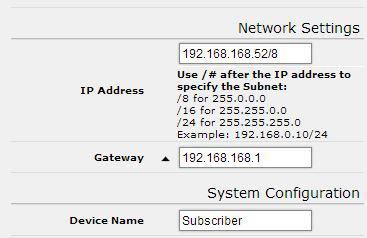 Changing The Configuration - Step by Step Please be aware that if you change the IP Address or User Password and forget their new values, you have locked yourself out of the browser interface.