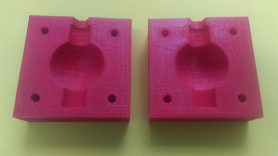 For manufacturing both the half molds, we have used the 3D printer, MakerBot Replicator with PLA material having the wire diameter 1.75 mm and the nozzle diameter of 0.