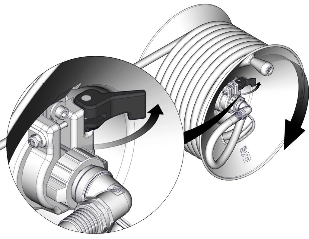 How to use the Cam-Lever Brake As you pull the hose from the reel, our innovative cam-lever brake will prevent the reel from free-spinning, unrolling