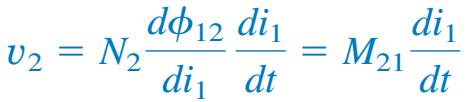 Subscript 21 indicates that the inductance relates the voltage induced in coil 2