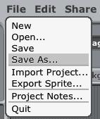 Click File and then Save As " to save your project. Give your program a name, by typing one into the New Filename text box.