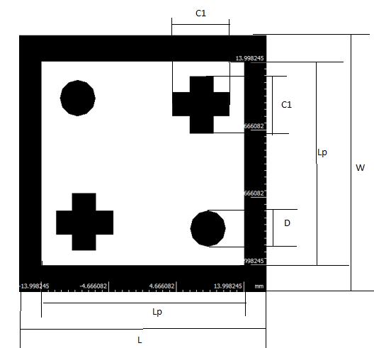 2 Cross-Circle Slot Configuration Parameter Lp W L C1 D L1 B1 Value(mm) 27.