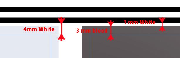 4. When images have bleed When an image has bleed, it is possible that there is not enough white space between the image bleed and the Fotoba Cut Marks for a correct registration, which can lead to