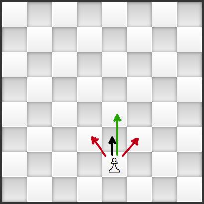 Pawns Black Arrow: standard movement, forward one tile.