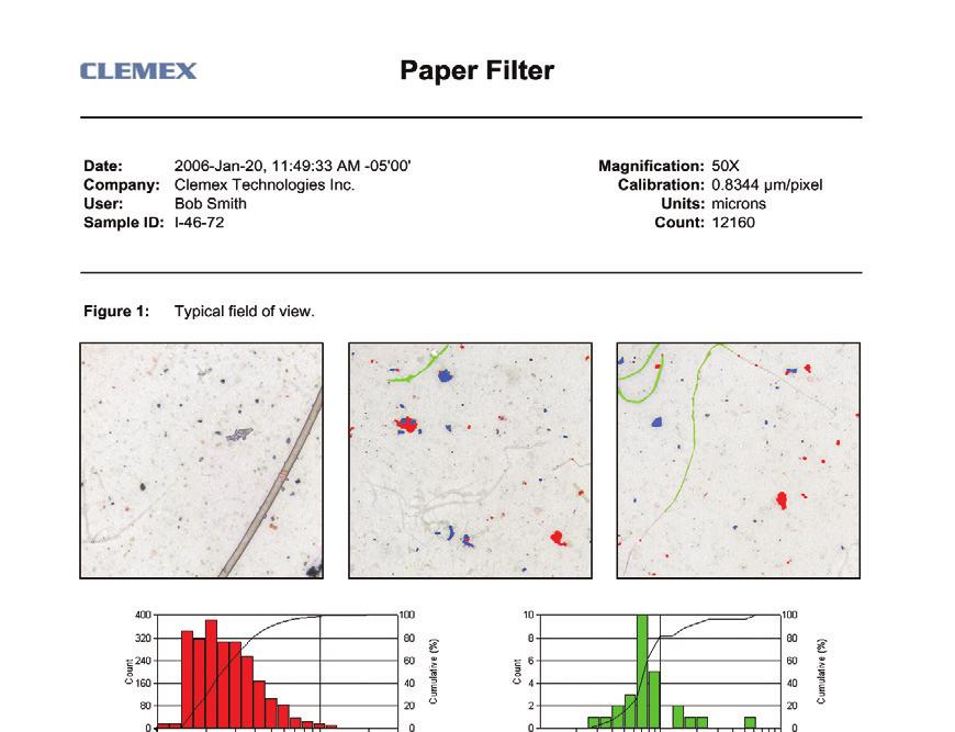 Clemex PSFilter scans these types of samples twice, first at high magnification then at low magnification, and combines the results from both analyses into one data sheet.