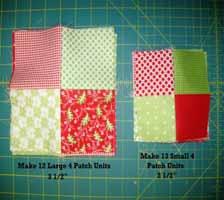 We will be making some Patchwork Strips now. We will start with 4 Patch Strips.
