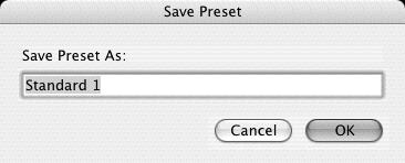 See Printing with Macintosh on page 18. 2 Set all necessary items. 3 Register new printer driver settings. (1) Select Save As from Presets. The Save Preset dialog box opens. 4 Click OK.