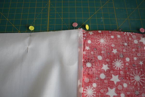 To sew them together, I started in the sole of the lining. I sew the lining together at 3/8 seam allowance and when I get to the cuff, I gradually move it over to 1/4 seam allowance.