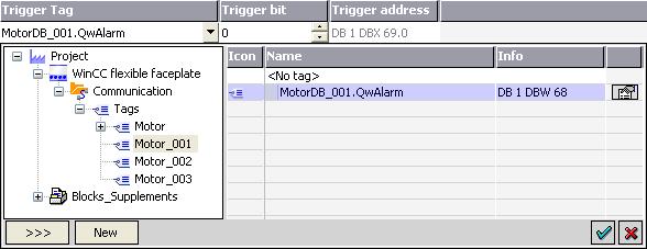 3.2.2 Editing messages Because the QwAlarm tag was deleted in the Motor main folder, the messages have lost their trigger tag.