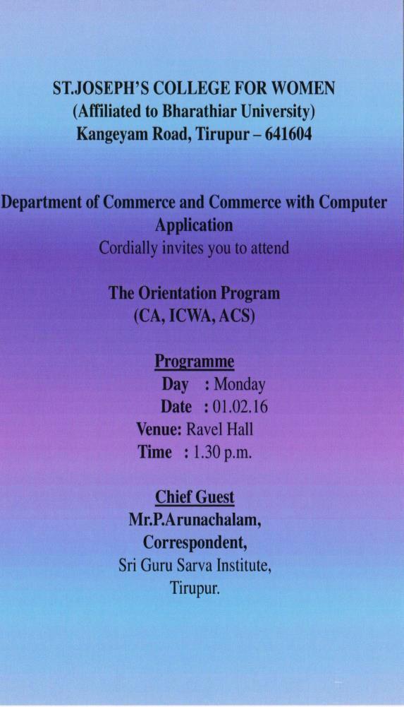 ORIENTATION PROGRAM ON CA, ICWA, ACS DEPARTMENT OF COMMERCE 01.02.