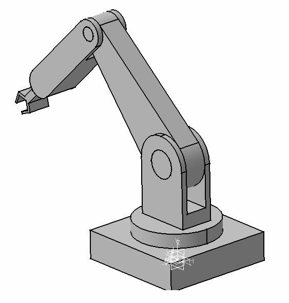 Fig. 8 - RRR robot The component and assembly modeling of industrial robots is easy to be achieved by that CAD-CAM- CAE soft, being possible to be obtained mechanical parts of any complexity as shape