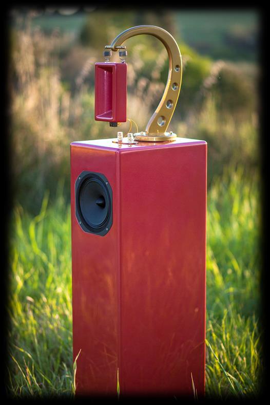 Loudspeaker Karma two way TQWT (Tapered Quarter Wave Pipe) high sensitivity speaker system. 95 db/w/m.