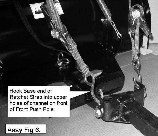 Quad Blade 9 7. On the ATV the Blade is being mounted on, measure the distance from the center of the hitch bolt hole to the front face of the ATV tires as shown in Assy Fig 5 (dimension X ).