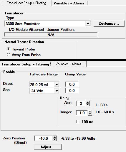 Thrust Example: where the Normal Thrust Direction is Toward Probe and (-) when Away From Probe.