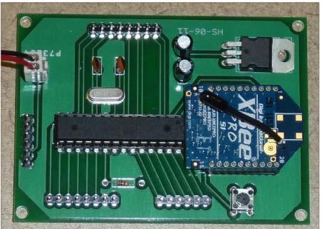 Figure 68: PCB board includes a MCU and an XBee radio. Data logger shields were also incorporated into the system (Figure 69).