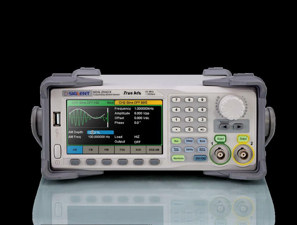 Key Features SDG2122X SDG2082X SDG2042X Overview SIGLENT s SDG2000X is a series of dual-channel function/arbitrary waveform generators with speciications of up to 120MHz maximum bandwidth, 1.