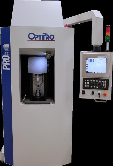 Figure 1: OptiPro PRO 80 UFF (left), PRO GTS contouring grinding an asphere (center), PROP 80 USF polishing an asphere (right).
