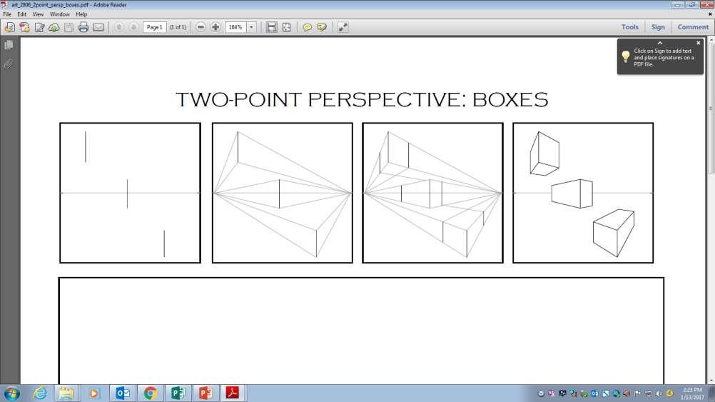 Pre-Test #2: In 2-point perspective, use a ruler