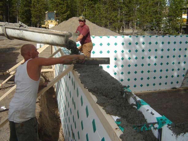 The use of 5 slump concrete with 3/4 aggregate, along with the natural vibration that takes place in the form system during concrete placement is adequate.