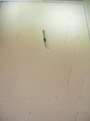 Star Block Appliqués Step 1 - Making the Base with Cutting Needles 5)