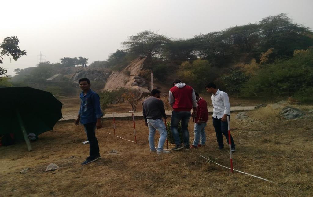 SURVEY CAMP- CIVIL ENGINEERING The organized a two days survey camp for the 6 th Semester students of Civil Engineering,1 7-18 Jan2018.