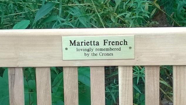 With a gift of $2,000 you may dedicate a 4 foot wood or metal bench. With a gift of $2,500 you may dedicate a 5 foot wooden bench.