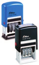 Self Inking Date Stamps Ready to use, with built-in refill pad. Easy to hold rounded handle top between fingers or in palm. Thousands of clear impressions per stamp. Clean, sharp print.