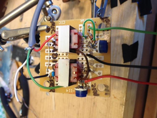 Note the resistors and