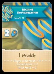 ALCOHOL DETOXIFICATION CARDS Alcohol Detoxification Cards are completed by placing a flask in the Alcohol Detoxification spot (within the Smooth ER) and paying the ATP cost indicated on that card.