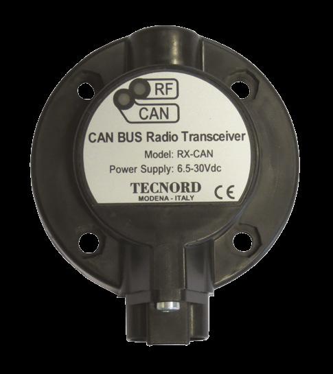 CANBUS RADIO RECEIVER DESCRIPTION Compact radio receiver / transceiver with CANbus interface. For use with Tecnord single-hand or multifunction Radio Transmitters.