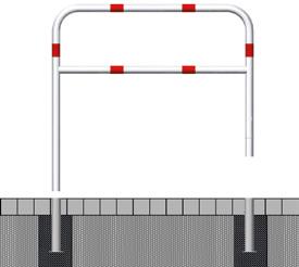 Access barriers, steel tube Ø 60 mm, removable, revolving Access barriers removable,