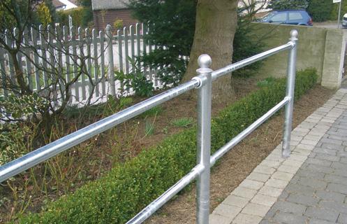 Safety railing / border railings Urban Equipment Building Equipment Safety railings are assembled from prefabricated parts on site. Hinge joints make the railings very flexible.