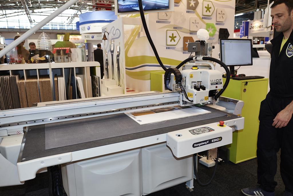 The Esko Kongsberg V cutting table is available in both a sign making and a packaging configuration. Photo Nessan Cleary.