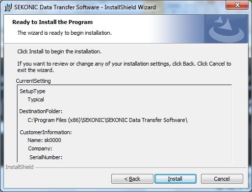 11. Confirm that you are installing the software in the desired folder, and then click the [ Next ]