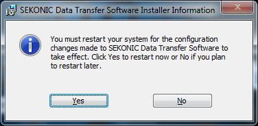 14. This completes installation of Data Transfer Software. Click the [Finish] button. NOTE!