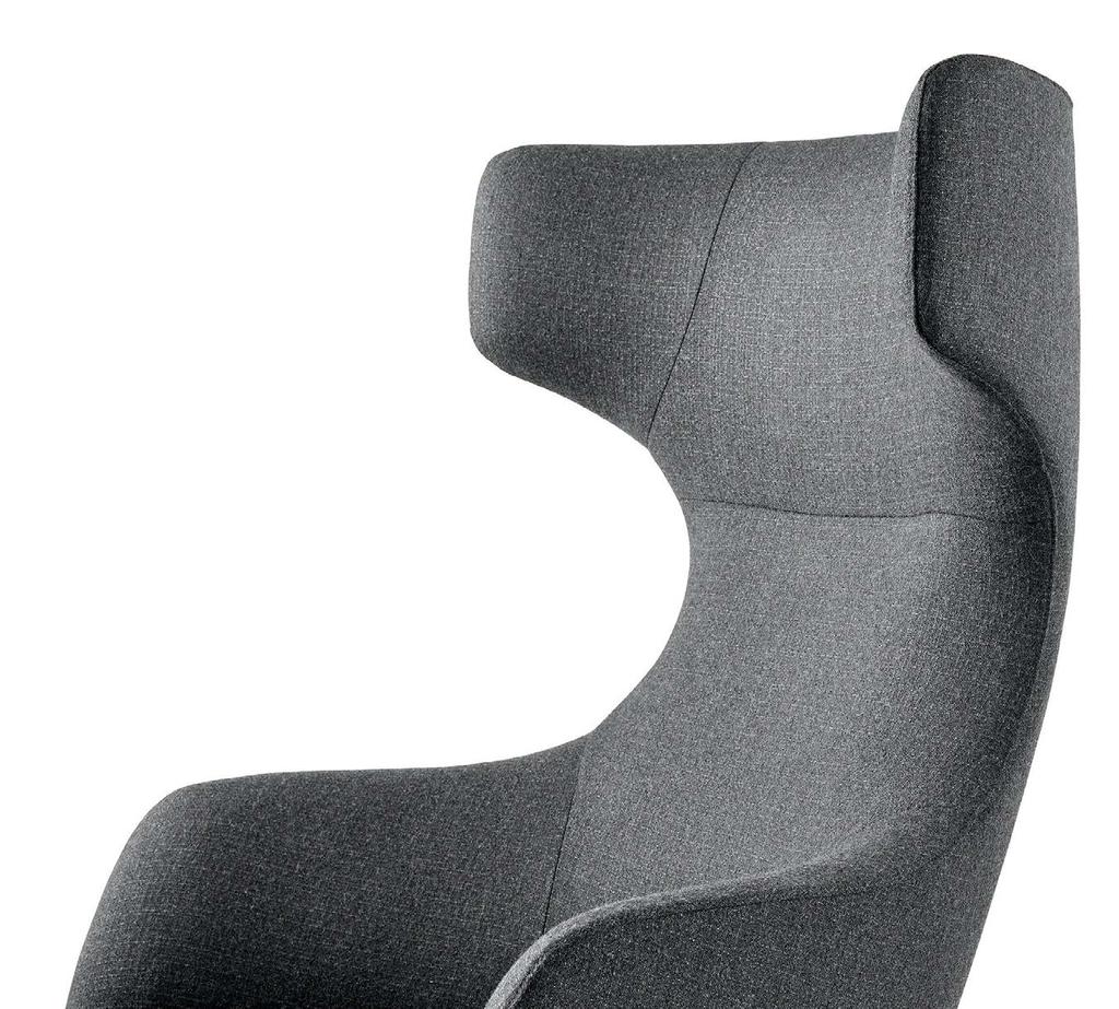 Functional Range Reframe Lounge Chairs are available in three back heights. Low and open, the mid-back is designed to encourage conversation.