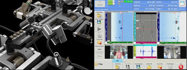 During data analysis, it is possible to look back at the probe position and to visually verify coupling conditions at any point of the scan.