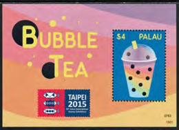 75 13.00 1265 $4 Taipei2015, Bubble Tea Souvenir Sheet... 8.75 7.