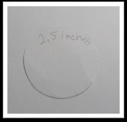 It s time for the brim! We will make a paper pattern before cutting the metal. Using the compass and pencil, draw a 2.5 inch diameter circle on a piece of paper.