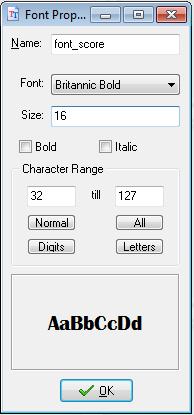 Once you have create your font, you will need to set the font by re-opening the score object (obj_score), go to the Draw
