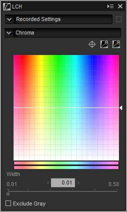 Tool Buttons n Chroma Increase or decrease color saturation over the entire image or a portion of the color range, making colors more or less vivid.