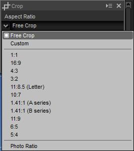 Follow the steps below to crop images. e r q w t y u q Aspect Ratio w Custom Aspect Ratio The crop aspect ratio.