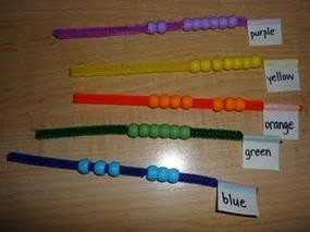Give students a handful of mixed color beads and have students put each bead on the corresponding colored pipe cleaner. Time: Less than 3 minutes 13.