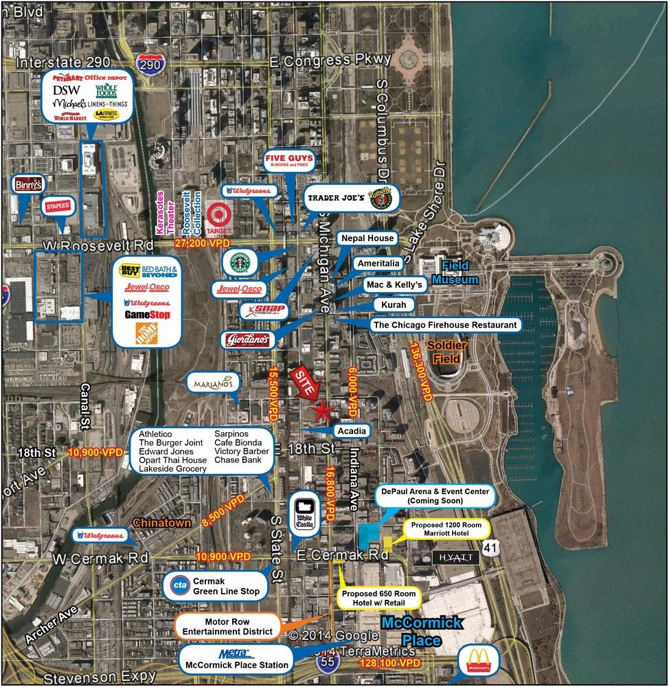 Retail Aerial Map SOUTH LOOP - MICHIGAN AVE RETAIL SPACE FOR LEASE