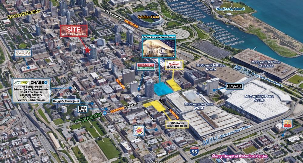 South Loop Aerial Map SOUTH LOOP - MICHIGAN AVE RETAIL SPACE FOR