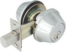 5 Grade 2 strength and operational requirements UL Listed deadbolt, 1" throw, stainless steel For door thickness