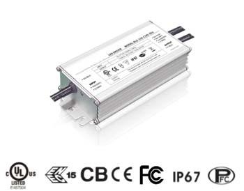 n Features Supply Voltage: 90-305Vac or 127-420Vdc Great Surge Immunity 10kV PWM Output Frequency >1kHz 100,000Hour Life @ Tc=75 7 Year Warranty @ Tc<=75 0-10V/PWM/DALI /DMX (optional) Dimmable 2%