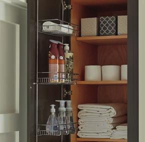 ¾" THICK ADJUSTABLE SHELVING Thickness enhances interior cabinet stability and support of