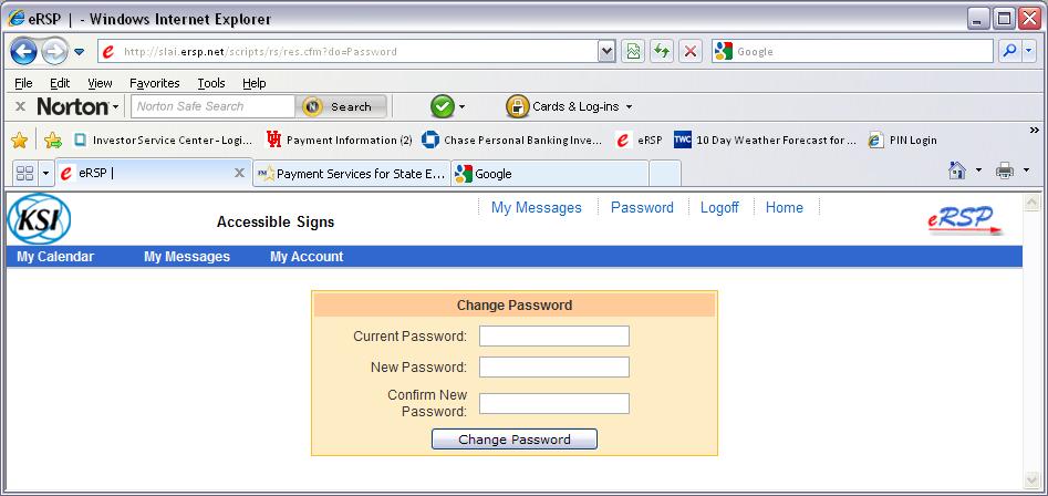 Enter your current password and then your new password to change it.