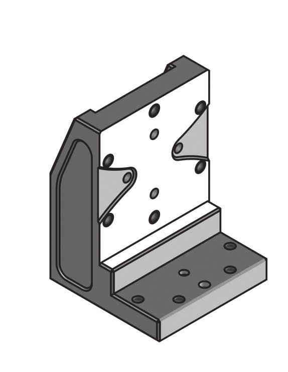 Q-122 Adapter Bracket For Vertical Mounting of Q-522 Miniature Linear Stages n For vertical mounting n For axes with 6.5 to 26 mm travel ranges n UHV version without anodization Q-122.000 Q-122.